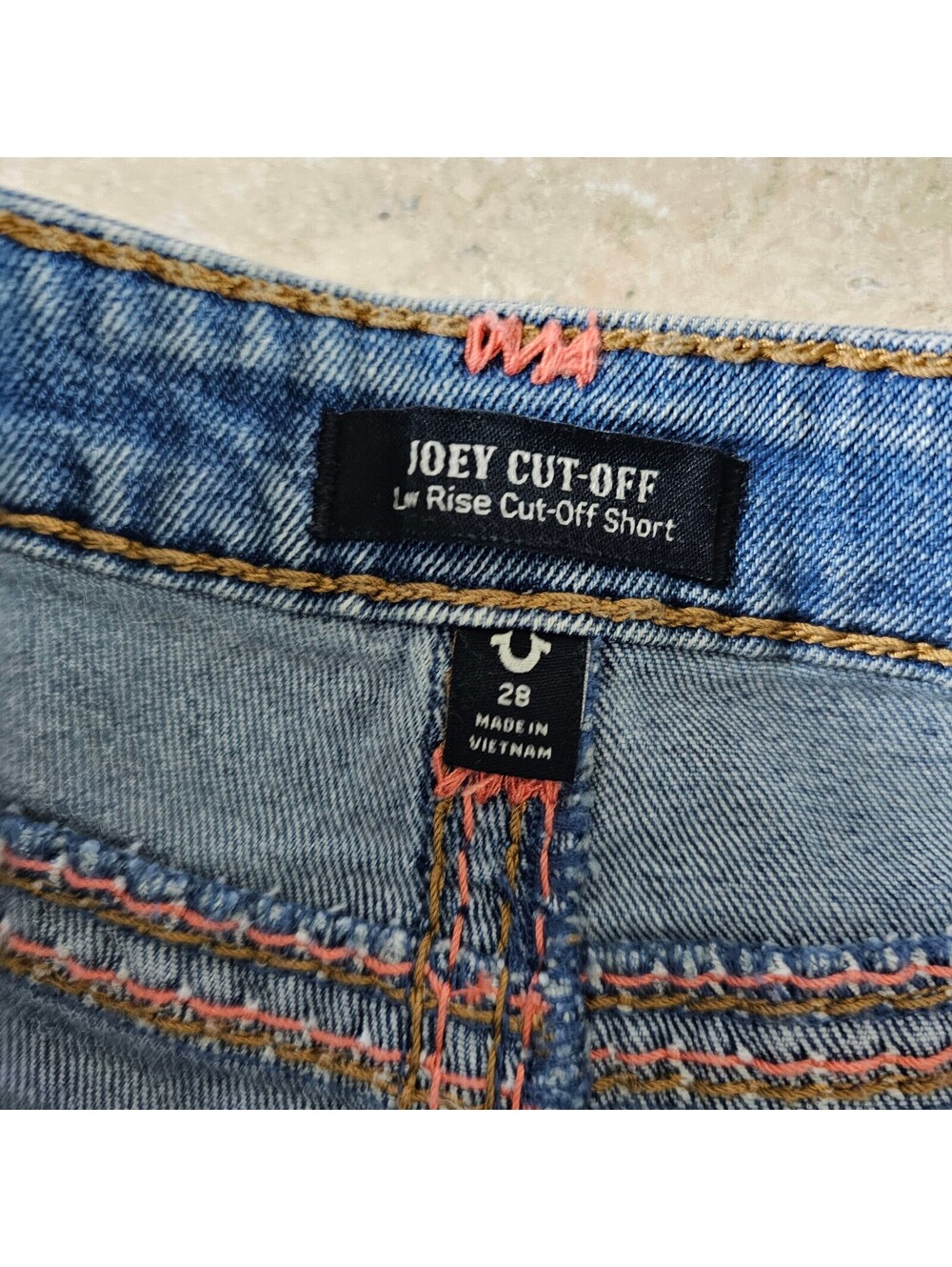 True Religion Joey Cut-Off Low Rise Denim Shorts Size 28 - Picture 4 of 6